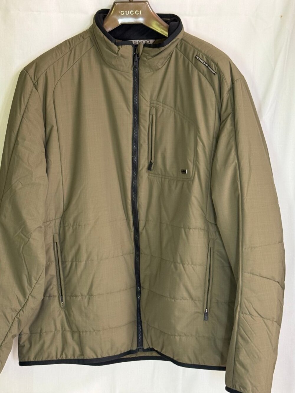 Porsche Design Sport Men's P'5000 Mock Neck Full Zip Quilted Jacket -Green - 2XL